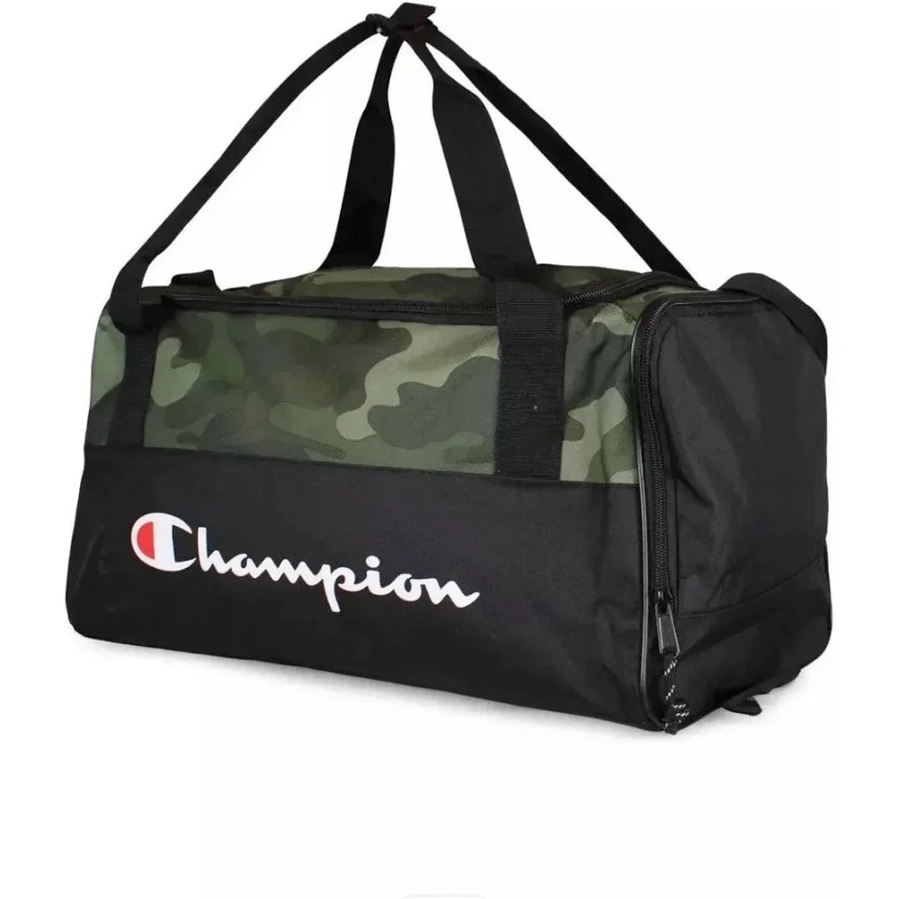 Champion Camo Duffel Bag Black Green Camouflage Gym Travel Bag CV2-1054-315 NEW